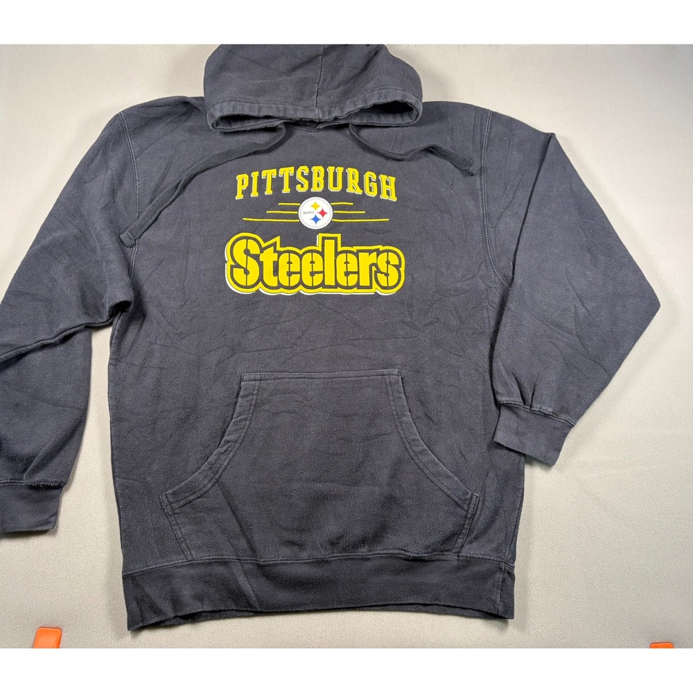 Pittsburgh Steelers Mens Graphic Hoodie Black Yellow NFL Football Sweatshirt